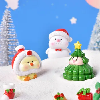 Miniatură De Desene Animate Drăguț Om De Zăpadă, Pom De Crăciun Micro P Ornamente Pentru Decor Acasă Kawaii Cameră Decor Accesorii De Birou