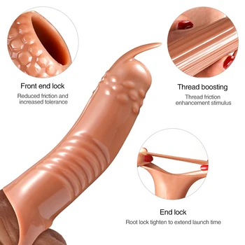 Reutilizabile Marirea Penisului Maneca Inele Penisului Penis Extender Penis De Silicon Prezervativ Jucărie Sexuală Pentru Bărbați Penis Marire Penis Atașament