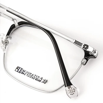 Moda de Lux Anti Blue Light Ochelari de Citit Bărbați Femei de Afaceri Titan Calculator Presbyopic Ochelari cadru Jumătate Caract ochelari