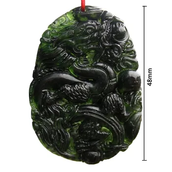Chineză Natural Negru Verde Jad Pandantiv În Formă De Dragon Manual De Jad Desktop Ornamente Pentru Studiu Biroul Meserii Noroc Amuleta