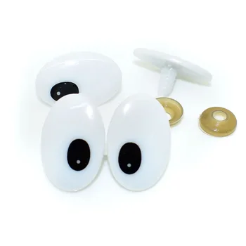 100buc 30X20mm Nou Alb/Negru desen Animat Oval Siguranță Ochii Păpușă de Plastic ochii Accesorii Pentru Urs Papusa Animale de Luare de Păpuși