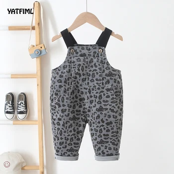 YATFIML Primavara Toamna Leopard Salopete de Catifea Buzunar Pantaloni Casual Pierde Copilul Salopete Pantaloni Copii Baieti Si Fete de Îmbrăcăminte