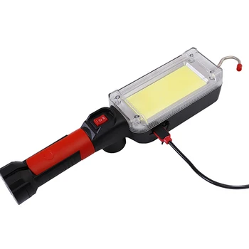 LED lumina de lucru portabil cu lanterna cu magnet, cârlig de camping lumina USB COB reîncărcabilă 18650 lanterna