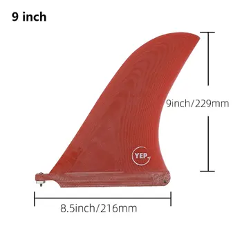 Placă de surf Longboard Aripioare din fibra de sticla 9/10 inch placă de surf Singur Fin de Culoare Roșie Fin DA Logo-ul placă de Surf Fin 9/10 inch
