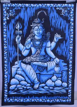 Indian a zeului Hindus SHIVA, Stând în Meditație Agățat de Perete Tapiserie