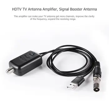 Câștig mare Zgomot Redus HDTV Antena Amplificator Amplificator de Semnal de Antenă Adaptor USB 25dBi Interioară, Mini Digital Antena TV