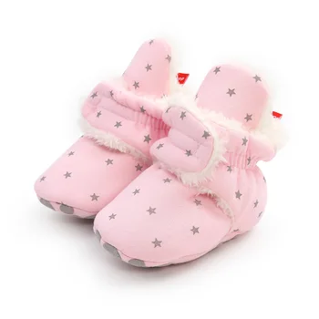 Pantofi pentru copii Pentru Copil Nou-născut Copilul Băieți și Fete Benzi Papuceii Confort Cizme groase de Bumbac Moale Anti-alunecare pentru Sugari Iarna Cizme Cald