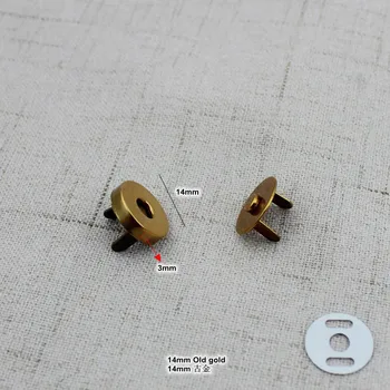 14mm Vechi de aur atârnat de placare fel de mâncare forma magnetice snap butonul incuietoare de fixare pentru o geantă de mână pungă portofel gros
