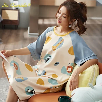 2022 Noi de Vara Elegante Femei Homedress Ananas Imprimare Tricotate de Bumbac Body pentru Doamna coreean Rochie de Noapte pentru Tineri Fete