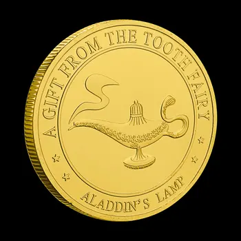 Un Cadou De la Zana Maseluta Lampa lui Aladdin Monedă Comemorativă Sclipire Zâna măseluță de Colectie Placat cu Aur de Suveniruri Monede