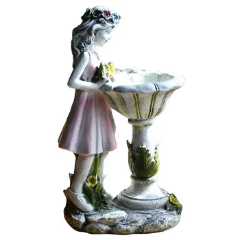 Flower Fairy Statuie Lumina Solara Ornament Curte În Aer Liber De Decorare Gradina Rășină Înger Figura Sculptura Micro Peisaj Decor