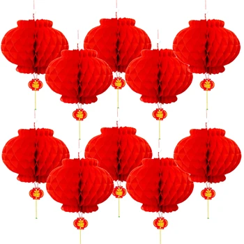 50pcs 6 Inch Chineză Felinar Roșu Pentru 2023 China Anul Nou Decor Roșu Felinare de Hârtie Atârna Nunta Festival Felinare Consumabile Partid