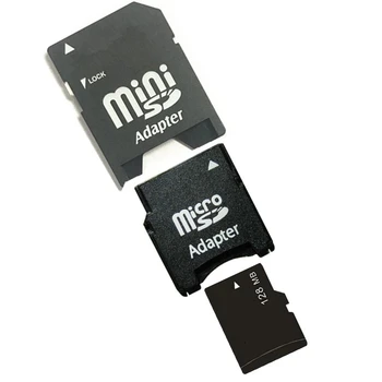 128MB TF Card Micro SD+TF Card MiniSD Card Adaptor+Card Mini SD cu Adaptor SD