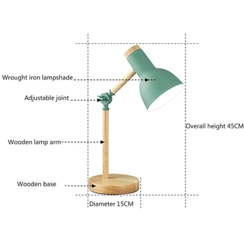 Nordic din Lemn de Artă Fier Lampa de Birou Creativ Pliere Simplă Lampă de Birou de Protecție a Ochilor de Lectură Lumină LED Living Decor Acasă