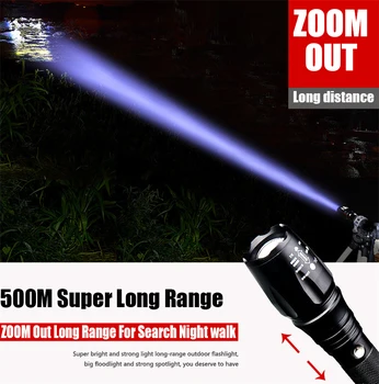 2021 mai Noi 100000 Lumeni cele Mai Puternice LED-uri Lanterna cu Zoom 5 Moduri Lanterna Tactice Lanterna Reîncărcabilă Lampă de Mână Pentru Vânătoare