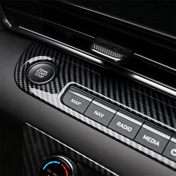 Pentru LHD Fibra de Carbon Stil de Una Bucata Masina Butonul de Oprire Pornire Mașina de Acoperire Accesorii de Interior Compatibil cu Hyundai Elantra CN7 N