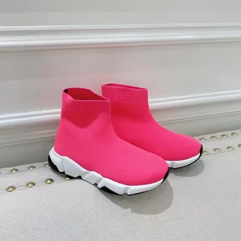 2022 Primăvară și de toamnă de calitate înaltă de brand de moda clasic black red scrisoare șosete cizme baieti si fete pantofi dimensiuni 26 si 35 de ani