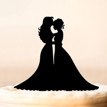 Cu lesbiene de nunta tort fân,de Același Sex doamna și Doamna tort fân silueta, mirele si Mireasa nunta Tort Fân decor Consumabile
