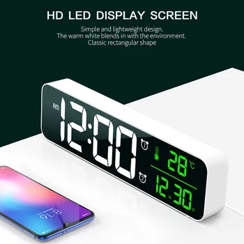 LED Digital Ceas cu Alarmă Ceas Pentru Dormitoare Masă Digital Amânare Electronice USB Desktop Oglindă Ceasuri Home Decor de Masă