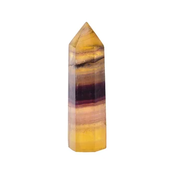 1 BUC Piatra Naturala Galben Cristal de Fluorit Punct Bagheta de Vindecare Cuarț Decor Acasă Reiki Obelisc Lustruit 50-80mm Piatră de Energie