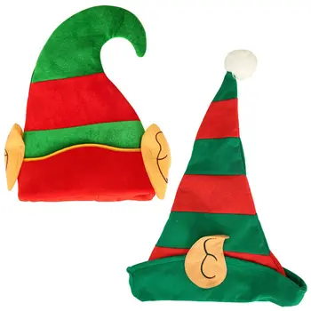 Anul nou Elf de Crăciun Pălărie cu Urechi Copil Adult Creator de Desene animate Rosu Verde cu Dungi Festivalul de Petrecere, Accesorii de Decor U3
