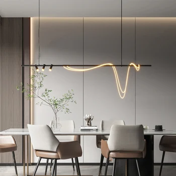 Restaurant Nordic candelabru de arta minimalist bar lampă de masă simplu model de designer cameră lungă linie de candelabru