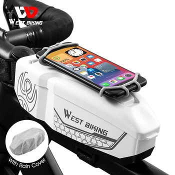 VEST BIKING Impermeabil Sac Biciclete Cu 4-6.5 Inch cu Suport pentru Telefon de Fata Cadru Top Tube Biciclete MTB Sac PC Shell Ciclism Accesorii