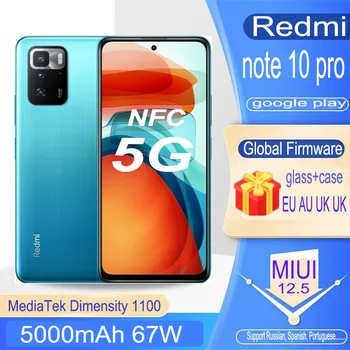 Redmi nota 10 pro 5G celular Smartphone xiaomi MediaTek MT6891Z Dimensity 1100 5000 mAh 67W global versiunea full netcom android