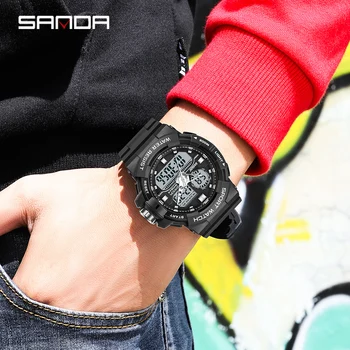 Relogio Masculino SANDA Militare Bărbați WatchesTop Brand de Lux Sport Impermeabil Ceas de mână de Moda Cuarț Ceas Masculin Ceas 6025