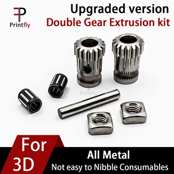 Printfly Imprimantă 3D Părți Dual Echipament de Extrudare Kit de Oțel Scripeți Clonat Btech Upgrade pentru Prusa i3 MK2/MK3
