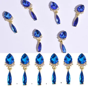 10PC Albastru Legăna Cristale Strasuri Unghii Pentru Unghii 3D Farmece Pietre de Sticlă Artizanat Bijuterii DIY Diamond Pandantiv Decoratiuni JE415-42