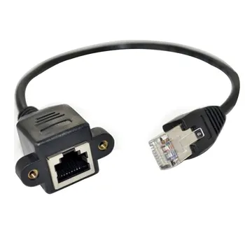 ESCAME 30cm, 60cm Extindere Rețea LAN Cablu Șurub Panou de sex Masculin La Feminin Muntele Ethernet