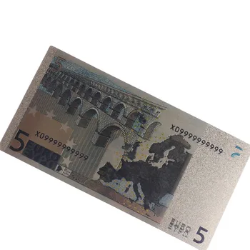7pcs Placat cu Aur de 24K Euro, Bani Falși Comemorative Note Colecție de Suveniruri Antic Decor 5-500 de Dolari