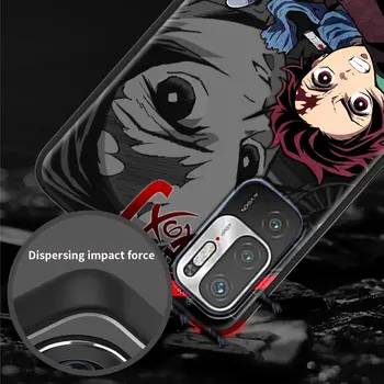 Demon Slayer Anime Silicon Negru Cazuri de Telefon Pentru Xiaomi Redmi Nota 11 10 Pro 9 9 10 8 7 8T K40 9A 9C 9T Capac de Moda Shell