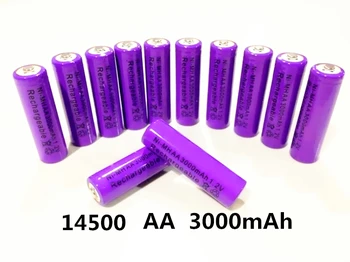 14500 Baterie Reincarcabila AA 3000mAh 1.2 V NI-MH CONDUS Jucării Player Jucării de Reciclare a Bateriilor se Amestecă Culorile GTL EvreFire