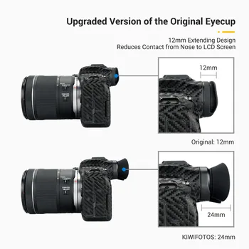 KIWI Silicon Moale Timp Vizorul Camerei Extins Vizorul Ocular Eye Cup pentru Canon EOS R5 R5C R6 R6 Mark II Ochelarilor Protector
