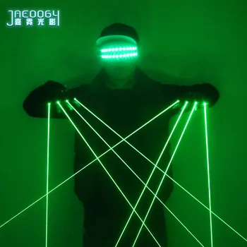 2 in 1 Nou de Înaltă Calitate Laser Verde Mănuși Club-Bar Party Dance Cântăreață de Dans Recuzită DJ Mecanice Ochelari de Lumină LED-uri