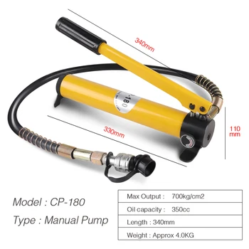 CP-180 Pompe Hidraulice cu acționare manuală, Pompă Hidraulică Pompă de Mână Pompă Manuală pentru Conectarea Sertizare Cap de Tăiere de Cablu