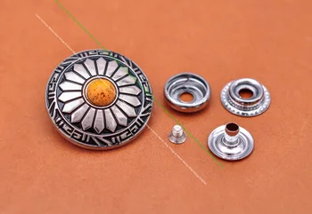 10Set de Metal 201 Snap Butonul Argint Șirag de mărgele Turcoaz Concho Unghii Nit pentru Leathercraft Sac de Fixare din Piele Conector accesorii