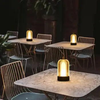 Noul Portabil Led Estompat Restaurant Cu Acumulator Lampă De Masă Usb Baterie Reîncărcabilă Pentru Bar Living Lectură Camping Lumina