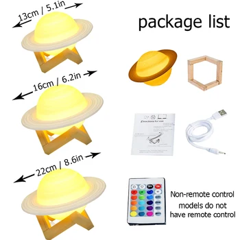 Saturn Lampa de Imprimare 3D Lampă de Masă Lumină de Noapte Lumina Lunii USB Dormitor cu Led-uri Lampă de Noptieră Copii Cadou Decor Acasă