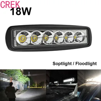 CREK 1550LM Mini Lumina LED-uri Auto de 6 Inch 18W LED Bar Lumina Ca lumina de Lucru / Proiector / Reflector pentru plimbări cu Barca / Vanatoare / Pescuit