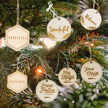 Numele lui Isus Ornamente de Crăciun Copac Pandantiv Decor de Crăciun Creative de Artizanat din Lemn Religie Agățat Decoratiuni Petrecere
