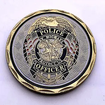 Poliția americană St Michael patron de aplicare a legii bronz monedă comemorativă mari de înger cu sabie Mica moneda