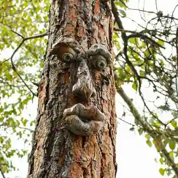 Bătrânul Copac Hugger Grădină De Artă În Aer Liber Copac Amuzant Bătrân Fata Sculptura Capricioasă Copac Fața Decoratiuni De Gradina Funning
