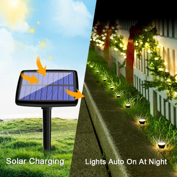 1-La-10 LED-uri Solare Lampă în aer liber IPX4 rezistent la apa Lumina Solara de Gradina Decor Lampă Lampă de Noapte Pentru Gradina Stradă, Curte Gazon