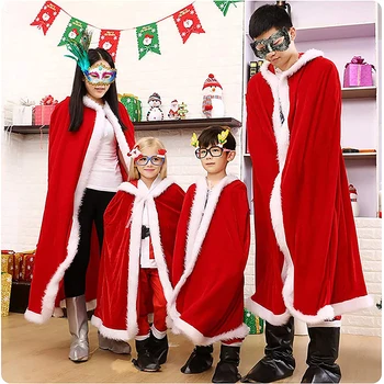 Moș Crăciun Pelerina Adult, Copii De Catifea Roșie Mantie Cu Glugă Haina De Crăciun Costume Cosplay Femei Petrecerea De Moș Crăciun Cosplay Fete Cadou
