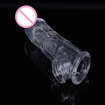 17cm Penis Extender Maneca Reutilizabile Prezervative Ejaculare Întârziată Lock Sperma G-spot Stimulator Jucarii Sexuale Pentru Bărbați Produse pentru Sex