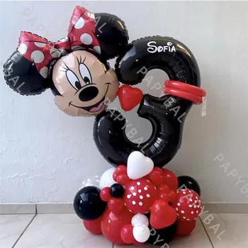 34Pcs Disney Mickey Minnie Mouse, Baloane Set de 32