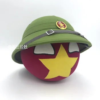 Vietnam Mingea și Vietnameză palarie conica, Papusa VNM countryballs plushies Cosplay Polandball Jucărie de Pluș pentru Cadou 20CM